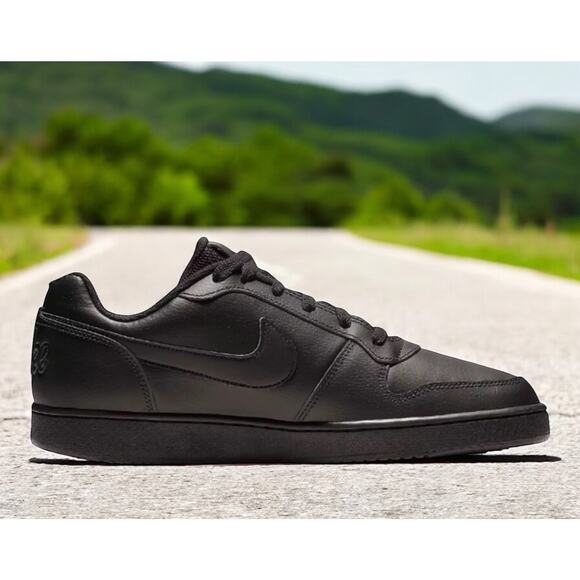 Nike Work Ebernon Low Triple Black Lifestyle Mens Size 12.5 Shoes New Fast Ship - Picture 2 of 8